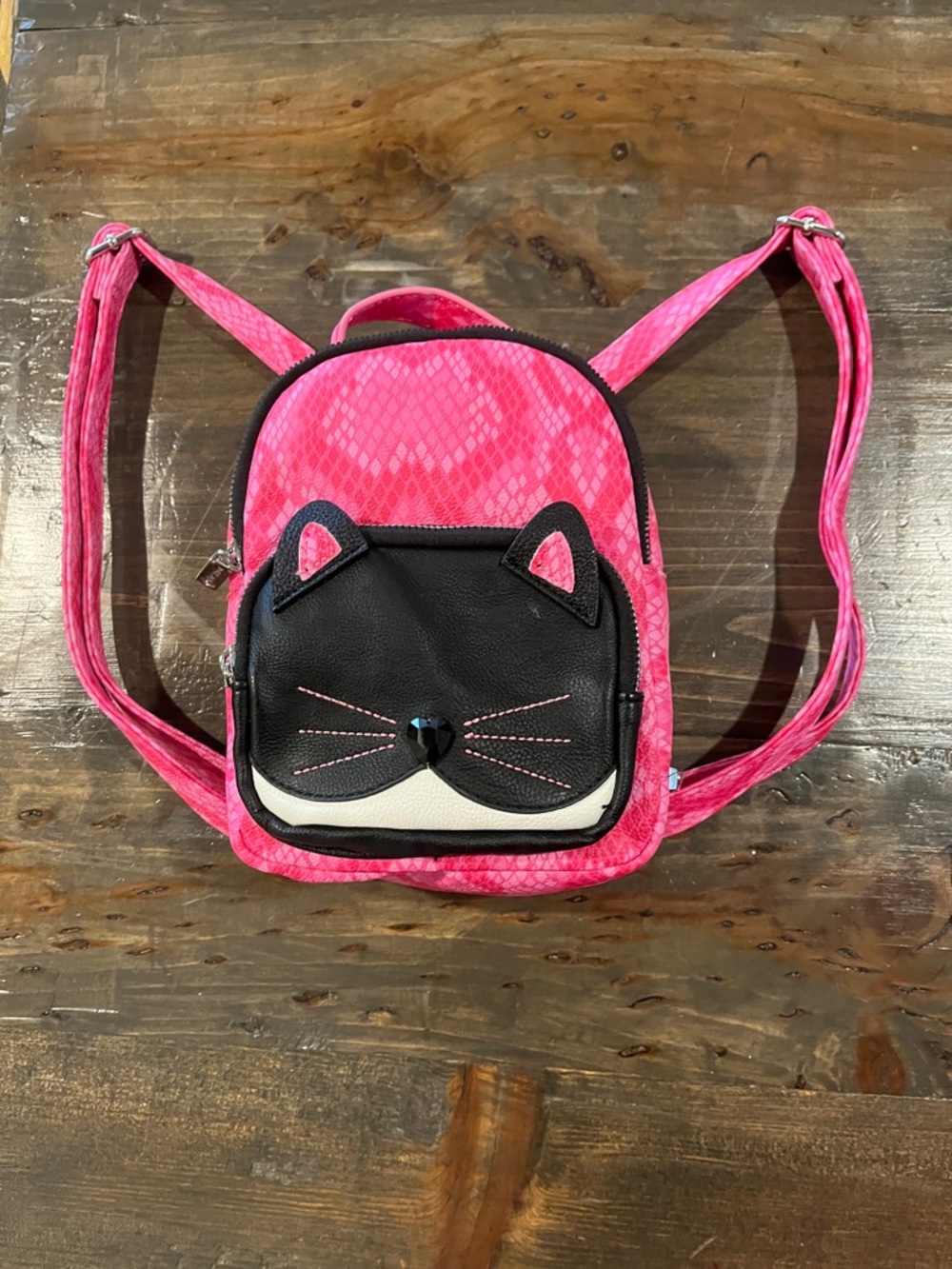 Betsey Johnson Hot Pink Cat Face Mini Backpack